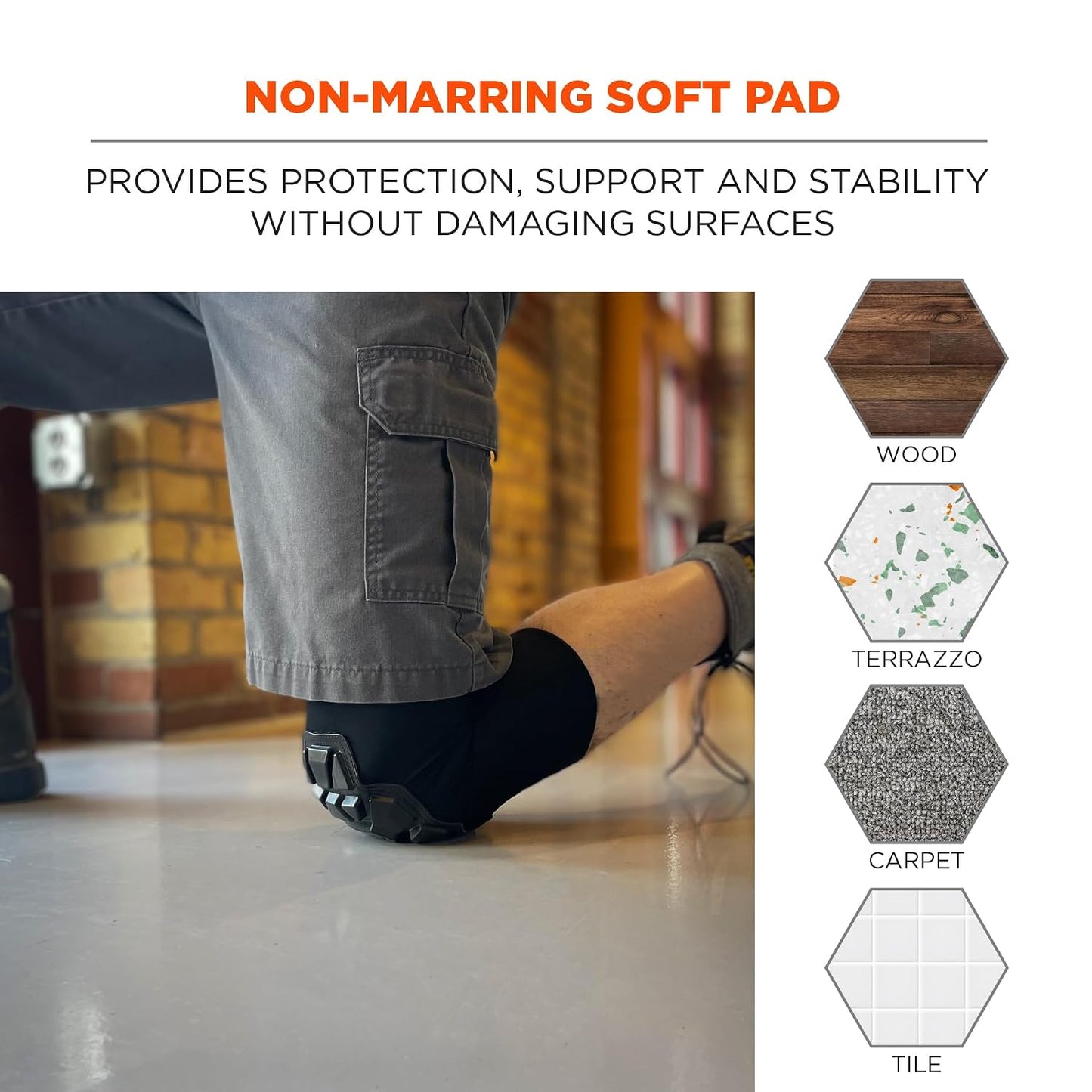 Ergodyne 18550 ProFlex 550 Padded Knee Sleeves - 3-Layer Foam Cap