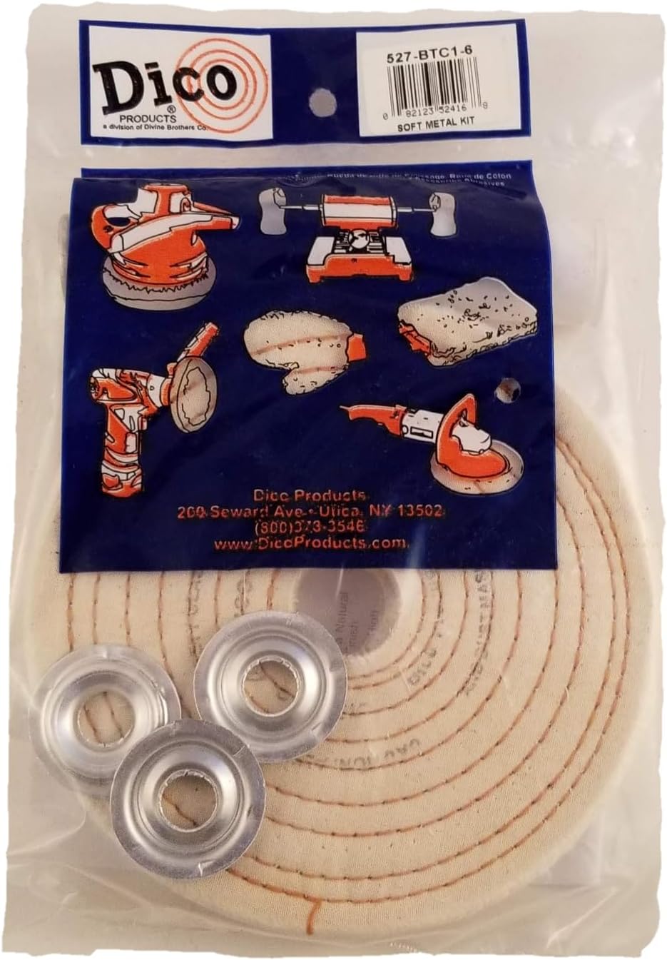 Dico 527-BSC2-6 Buff Kit for Steel 6" dia Buffs & compound