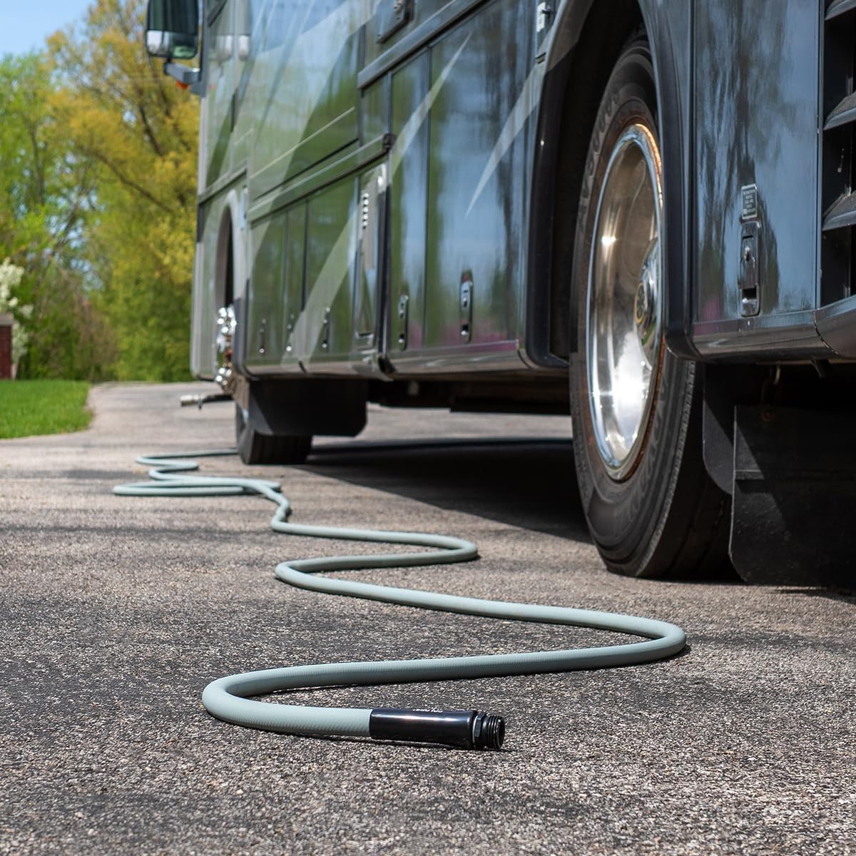 Colors HFZC525GY-E Std Grip Garden Hose 5/8" x 25' 3/4" - 11 1/2 GHT Fittings, Slate Gray