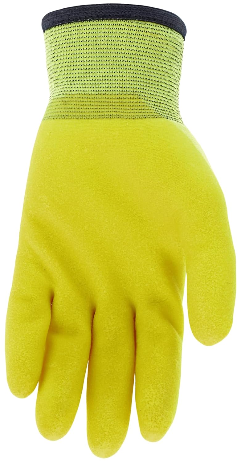 MCR SAFETY N9690HVL Ninja Ice 7Ga Acrylic Hivis Lime Palm/Fingertip (12 PR)
