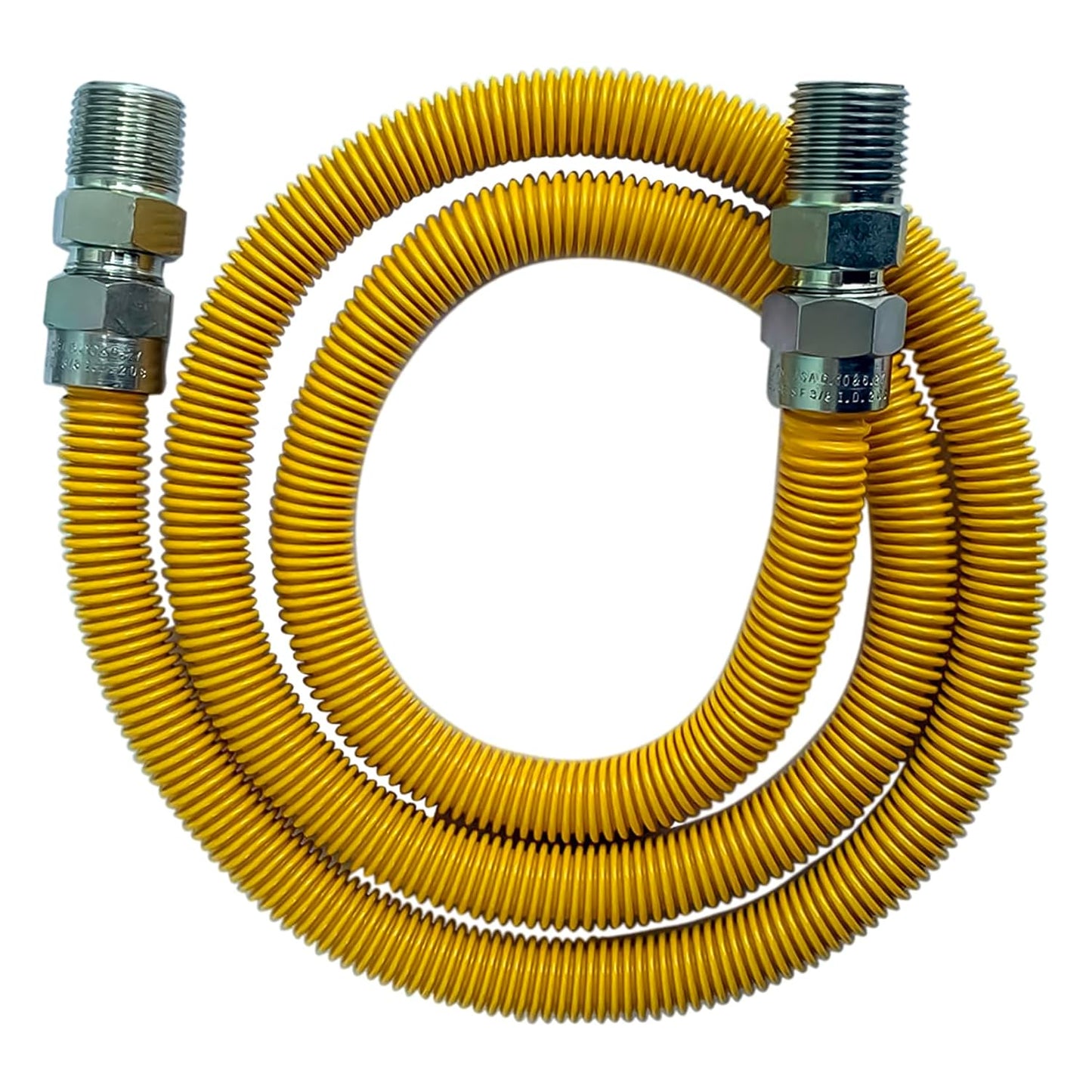 Jones Stephens G70031 3/8" OD (1/4" ID) X 36" Long, 1/2" Female Pipe Thread X 1/2" Male Pipe Thread, Uncoated Corrugated Stainless Steel Gas Connector