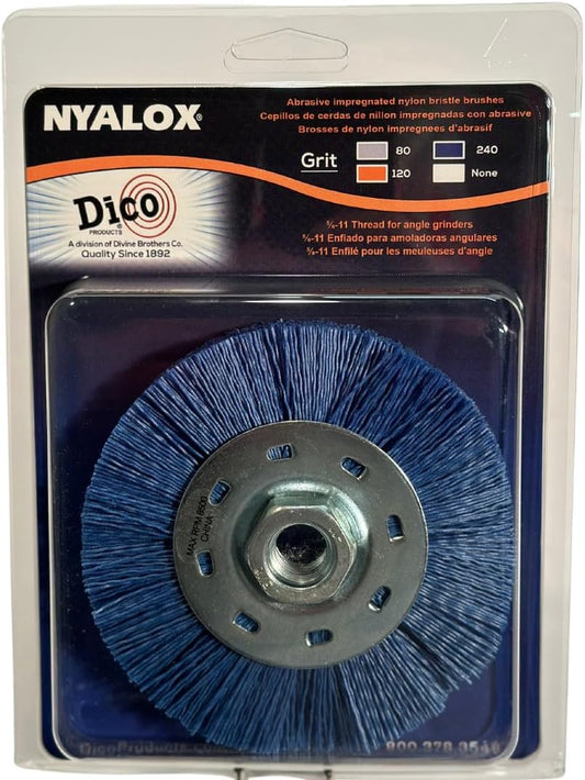 Dico 7200079 Brush with 5/8"-11 Thread, 4.5", Blue