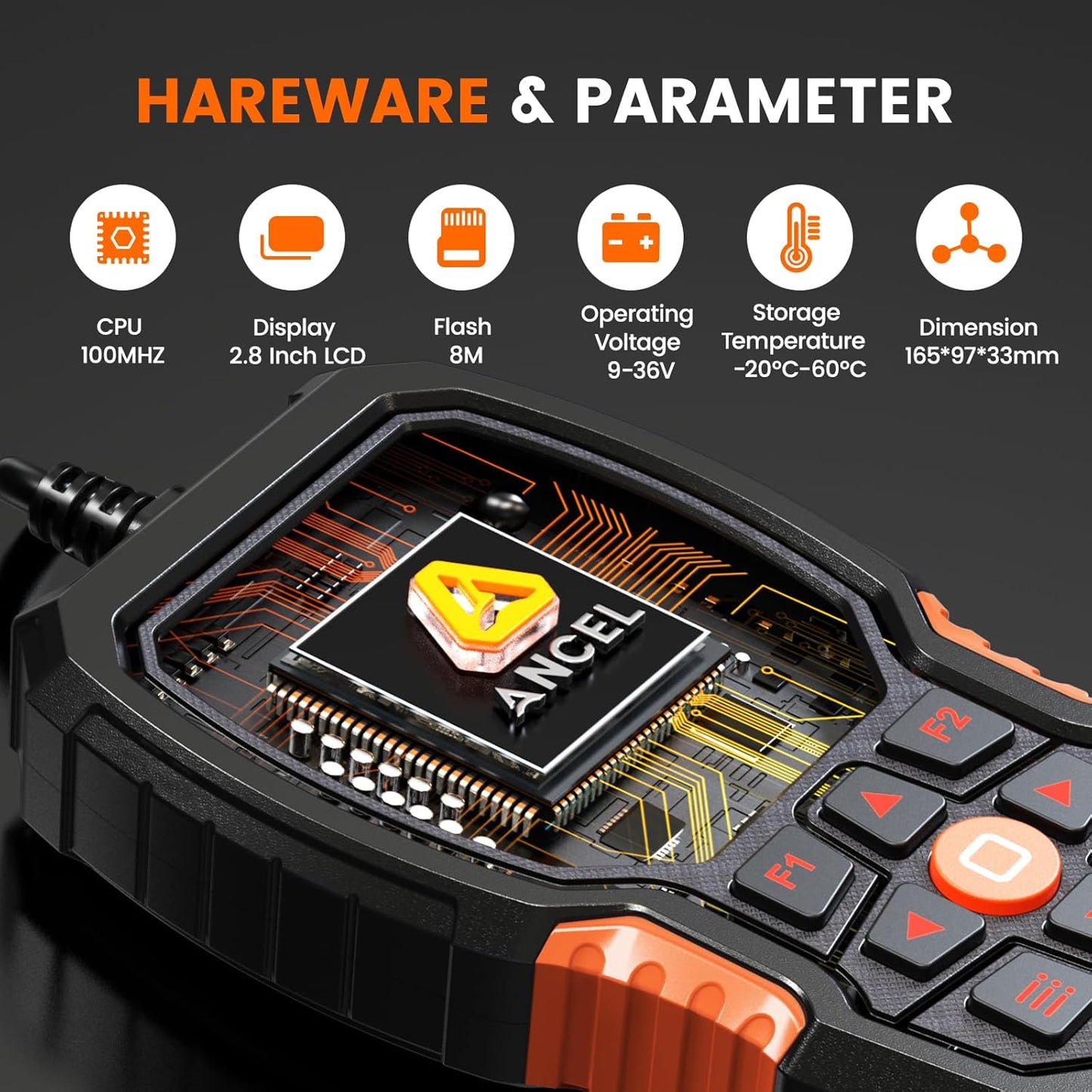 Ancel HD601 All-System Heavy Duty Truck & OBD2 Diagnostic Scanner