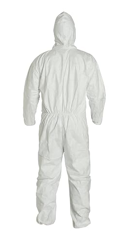 MCR Safety TY127SX3 DuPont™ Tyvek® Coverall with Zipper Front Elastic Sleeves and Ankles Attached Hood (1 CS)