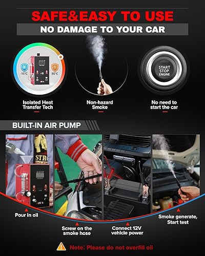 Ancel L300 Automotive Smoke Machine Leak Detector – Digital Pressure Gauge EVAP & Vacuum Diagnostic Tester