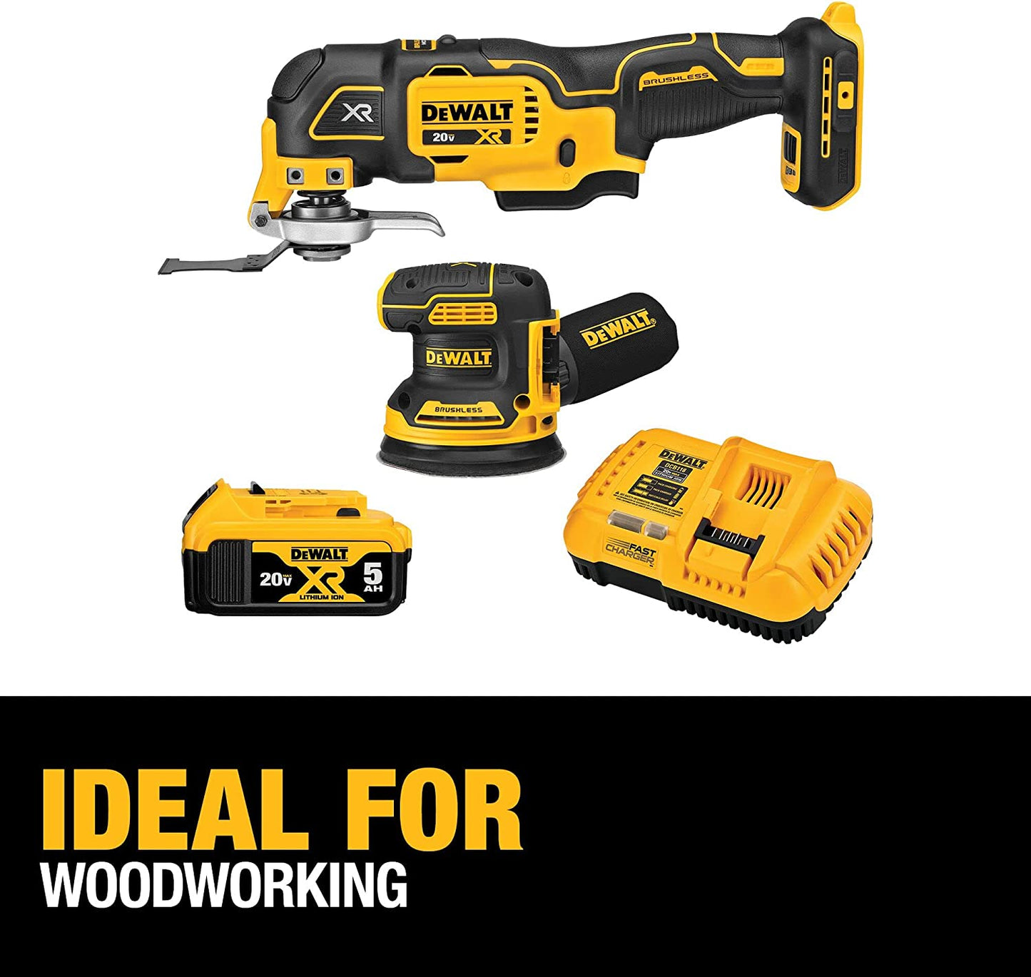 Dewalt DCK202P1 20V Max* Xr® Brushless Cordless 2-Tool Woodworking Kit (Sheet Sander & Multi-Tool)