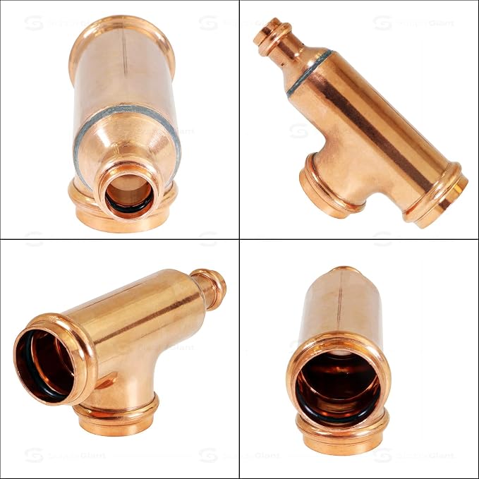 Everflow PCRT2516 2 1/2 x 1 1/2 x 2 Copper Tee, P x P x P, 2-1/2'' x 1-1/2'' x 2''