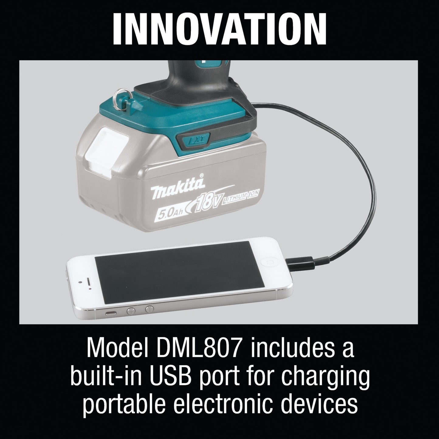 Makita DML807 18V LXT® Lithium‘Ion Cordless L.E.D. Lantern/Flashlight, Flashlight Only