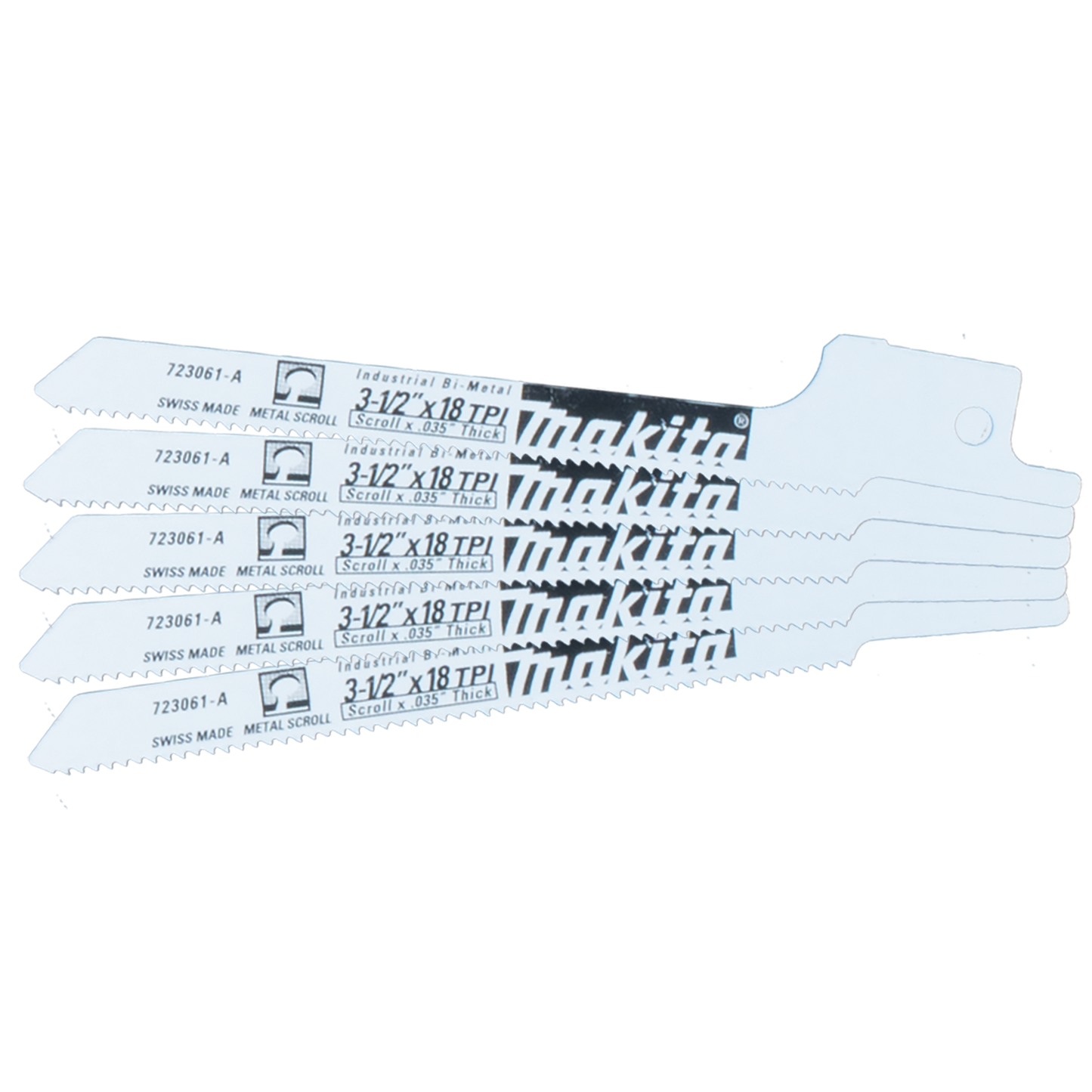 Makita 723061-A-5 3‘1/2" Metal Cutting Recipro Saw Blade, 18TPI, 5/pk