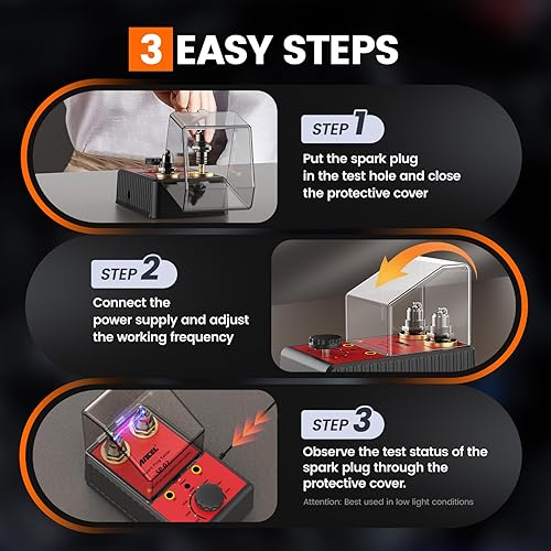 Ancel SP02 Dual-Hole Spark Plug & Ignition Coil Tester – Adjustable 0-6000 RPM Diagnostic Tool