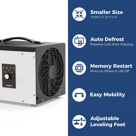 AlorAir 70 PPD Crawl Space Dehumidifier Energy Star Auto Defrost, cETL Sentinel HS35