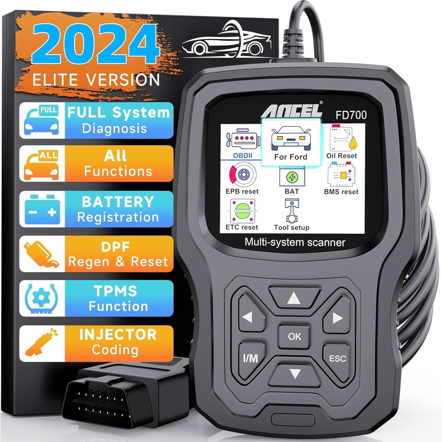 Ancel FD700 All-System OBD2 Diagnostic Scanner