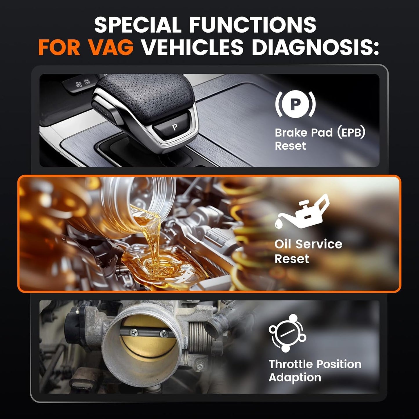 Ancel VD500 Advanced OBD2 Diagnostic Scanner & VAG Special Function Tool