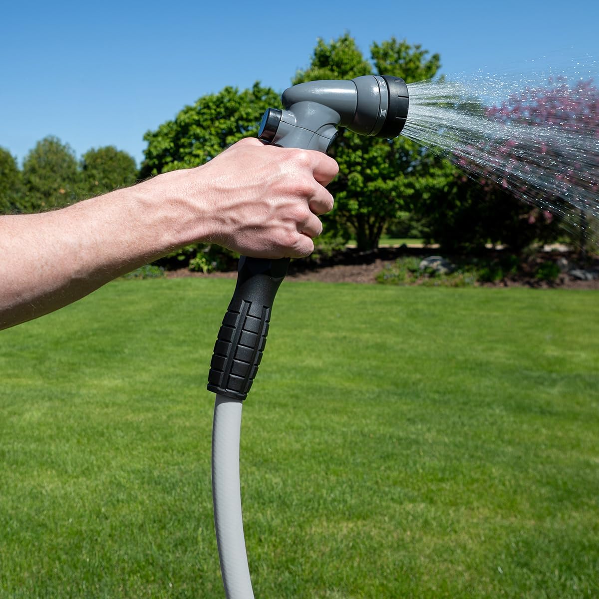 Colors HFZC510GYS-E SwivelGrip® Garden Hose, 5/8" x 10', 3/4" - 11 1/2 GHT Fittings, Slate Grey