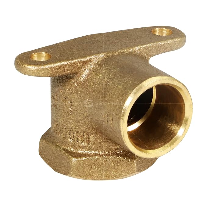 Everflow PFDL0012 0.5 Lead Free Elbow Drop 90º w/Wall Plate, P x FPT, 1/2'' x 1/2''