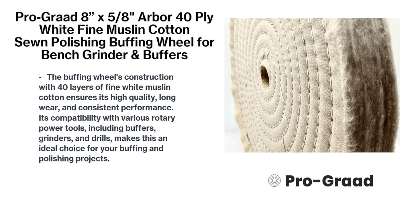 Foredom A-LCB3 White Muslin Buff, 3  X 40 Ply