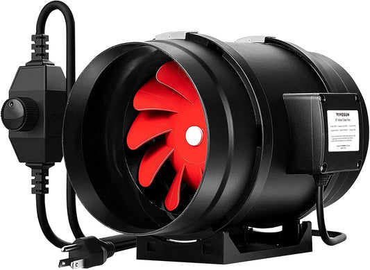Vivosun Air Filtration Kit R8 8', Inline Fan R8 with Variable Speed Controller, Carbon Filter & Ducting Combo