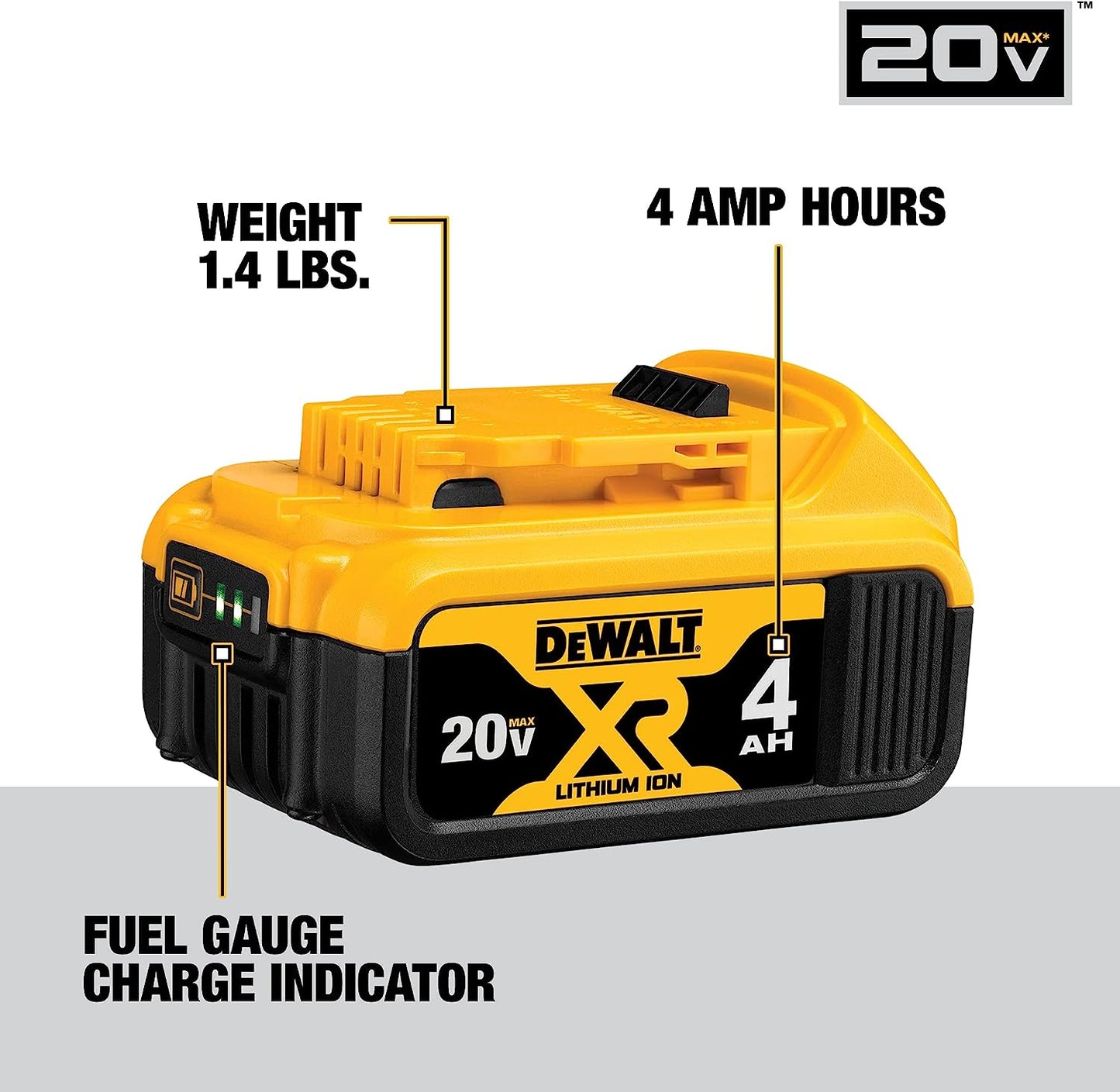 Dewalt DCB324-4 20V Max* Lithium Ion Battery 4-Pack