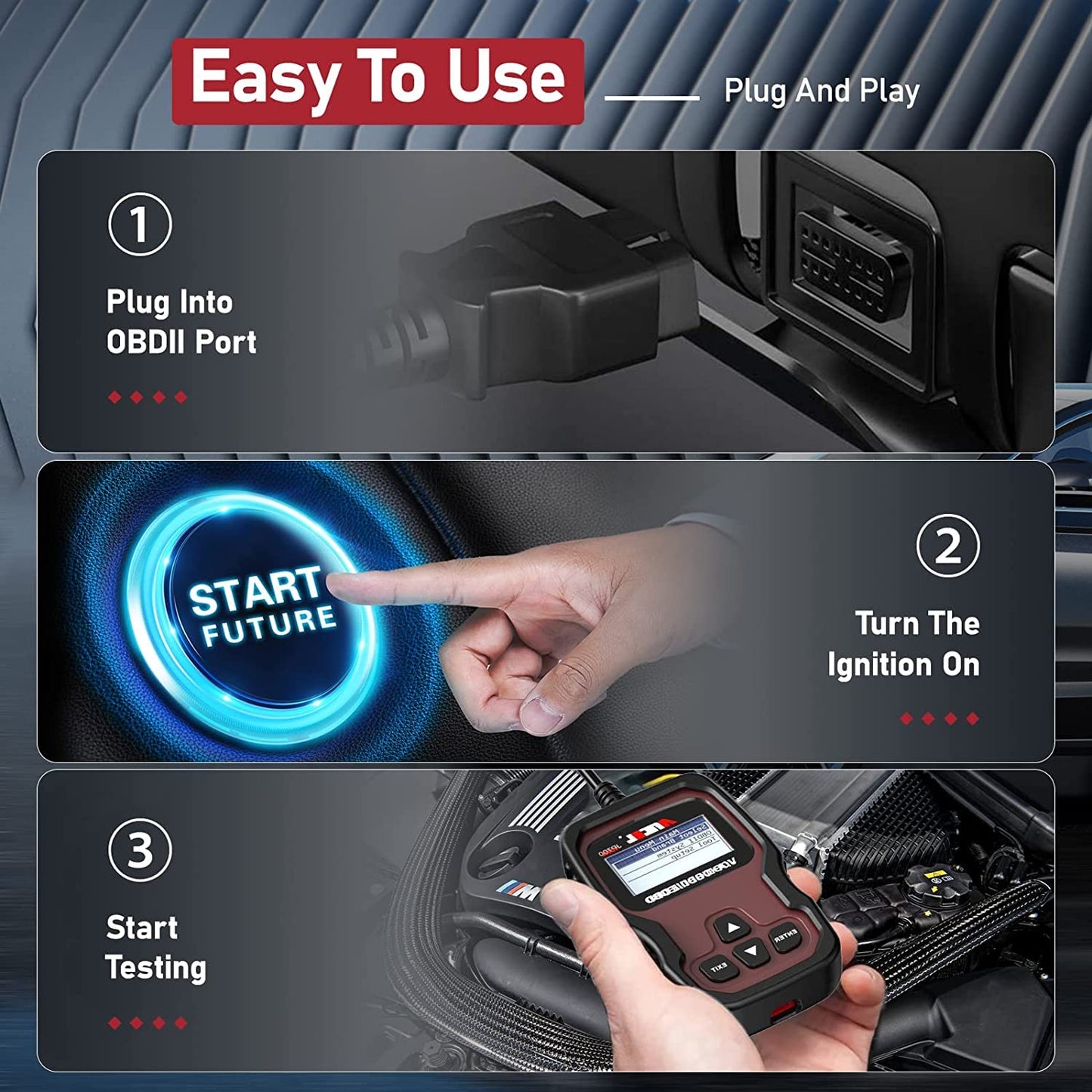 Ancel JP700 OBD2 Vehicle Diagnostic Scanner – (JOBD & OBDII Code Reader)