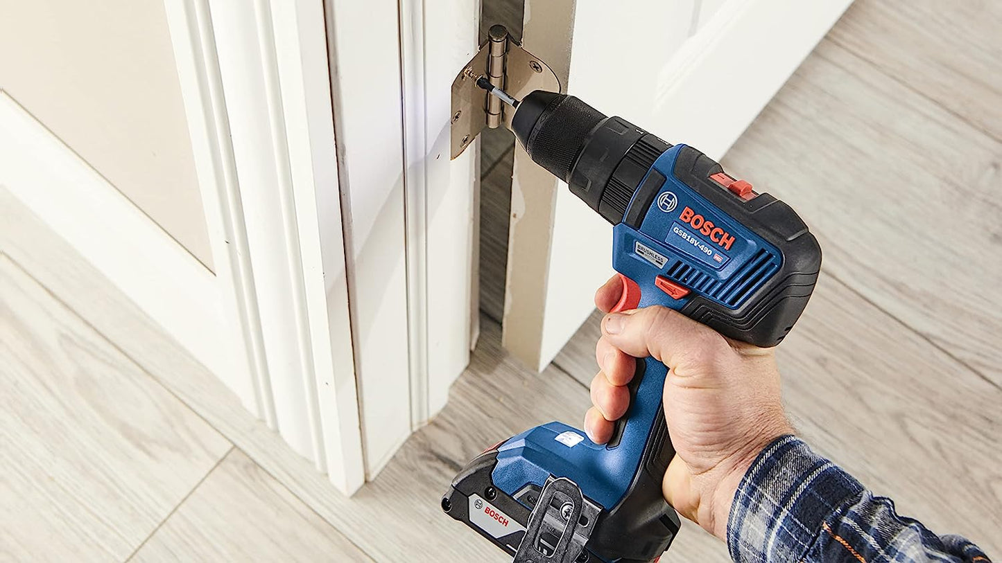 Bosch GSB18V-490B12 18V Ec Brushless 1/2 In. Hammer Drill/Driver Kit With (1) 2.0 Ah Slimpack Battery