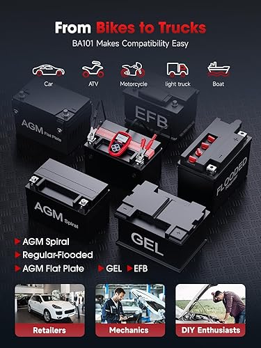 Ancel BA101 12V Car Battery & Alternator Tester – Digital Automotive Analyzer
