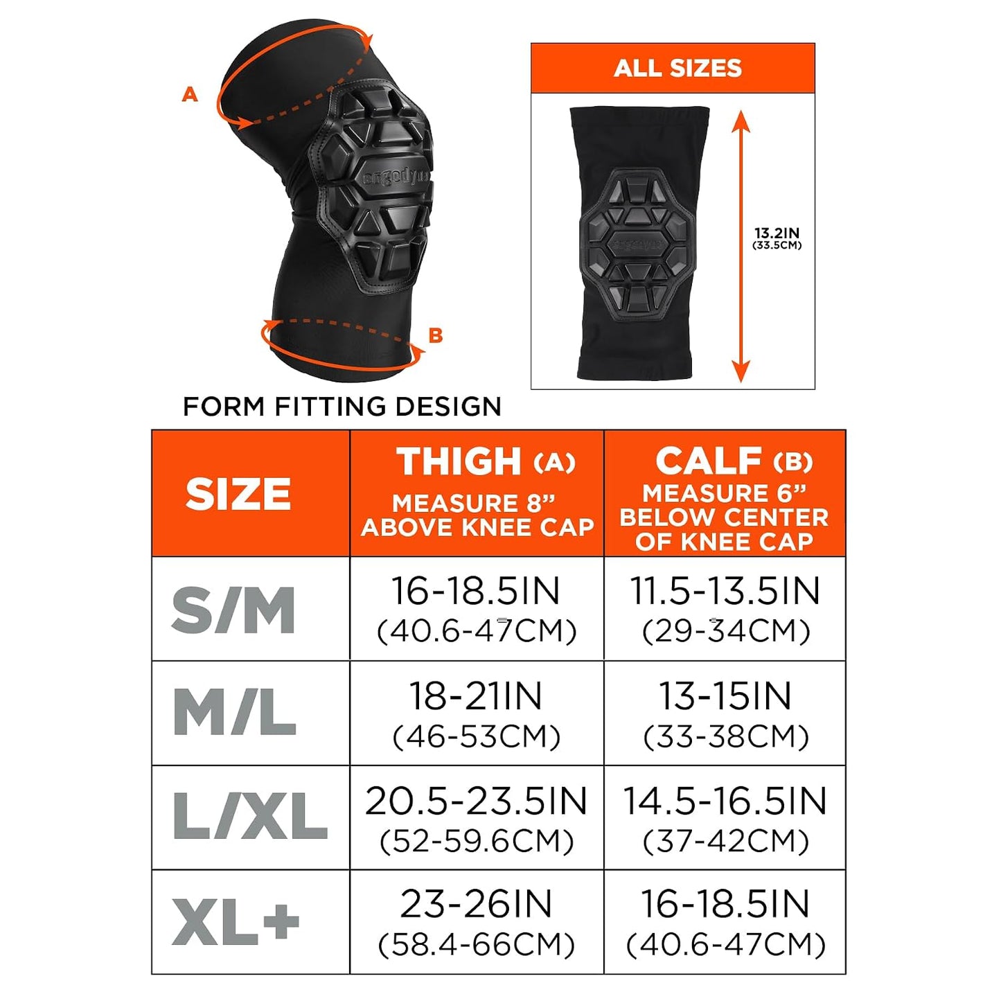 Ergodyne 18550 ProFlex 550 Padded Knee Sleeves - 3-Layer Foam Cap