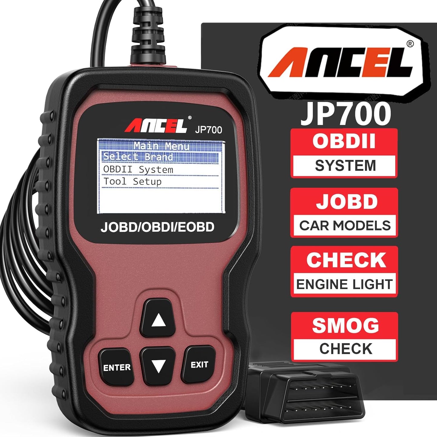 Ancel JP700 OBD2 Vehicle Diagnostic Scanner – (JOBD & OBDII Code Reader)