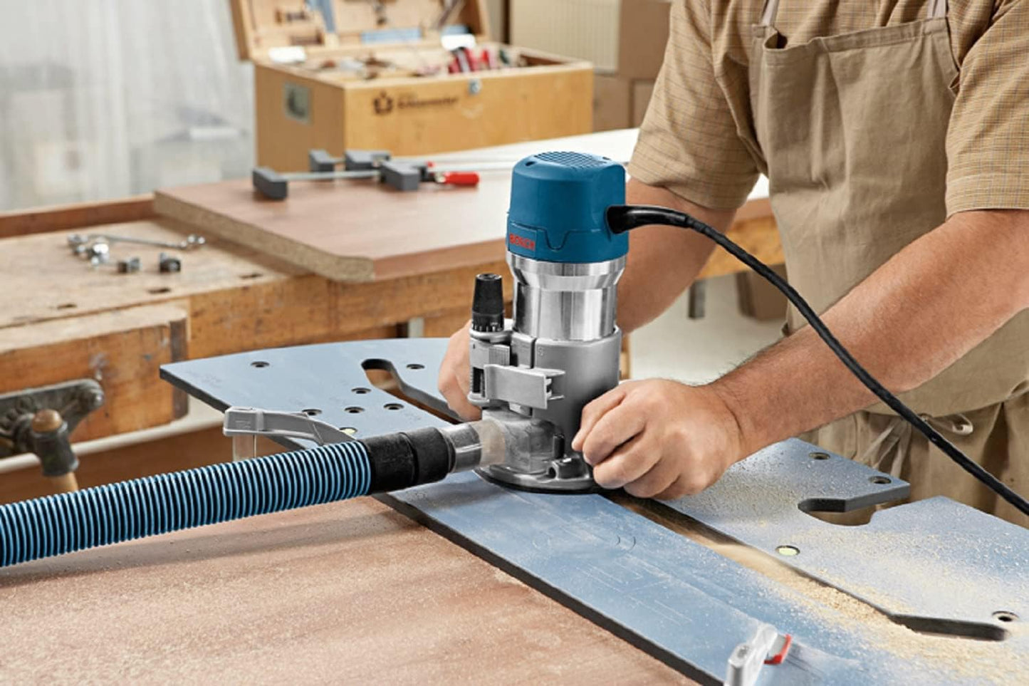 Bosch 1617EVSPK 2.25 Hp Electronic Variable Speed Plunge & Fixed-Base Router Combo Kit