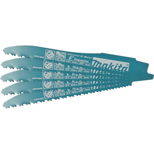 Makita 723082-A-5 6" Recipro Saw Blade, Progressive, 5/pk