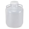 Globe Scientific 7260010 Carboy Round with Handles Wide Mouth LDPE White PP Screwcap 10 Liter Molded Graduations