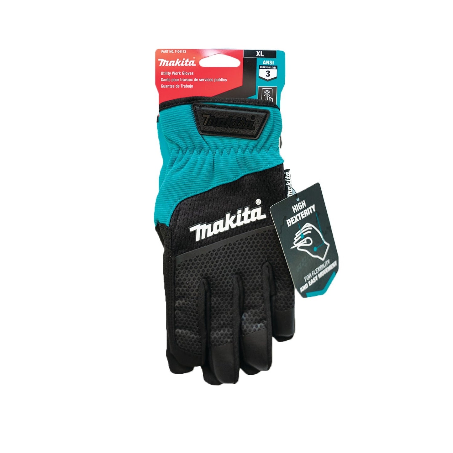 Makita T-04173 Open Cuff Flexible Protection Utility Work Gloves (X‘Large)