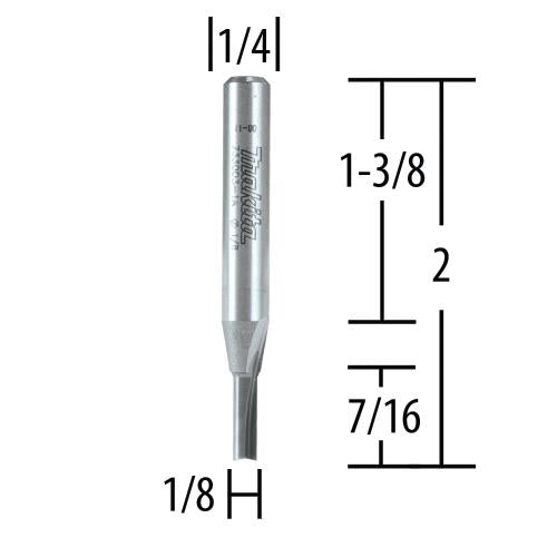 Makita 733003-1A Router Bit 1/8" Straight‘Single Flute, 1/4" SH, Solid Carbide