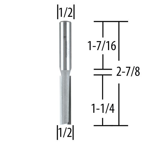 Makita 733005-6A 1/2" Straight, 2 Flute, C.T. Router Bit, 1/2" Shank, 1‘1/4" Cut