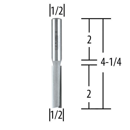 Makita 733005-9A 1/2" Straight, 2 Flute, C.T. Router Bit, 1/2" Shank, 2" Cut