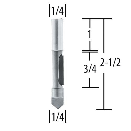 Makita 733030-2A Router Bit 1/4" Panel Pilot, 1 Flute, 1/4" SH, C.T.