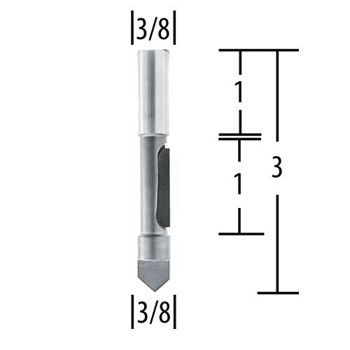 Makita 733030-4A Router Bit 3/8" Panel Pilot, 1 Flute, 3/8" SH, C.T.