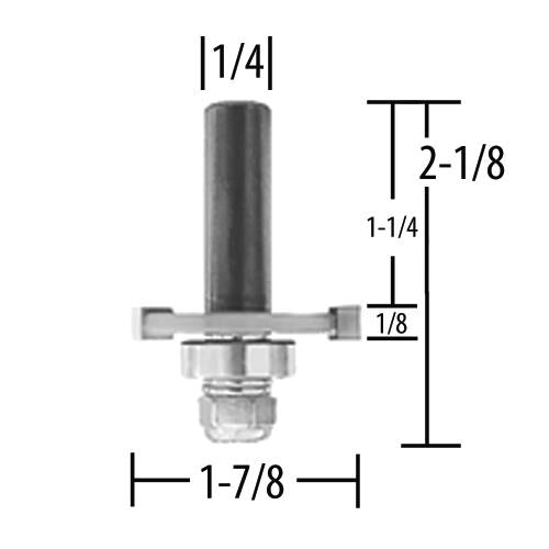 Makita 733126-4A Router Bit 1/8" Slot Cutter, 3 Flute, 1/4" SH, C.T.