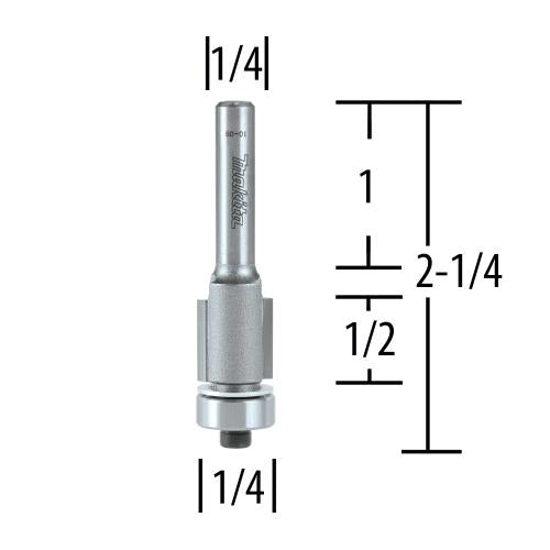 Makita 733128-1A Router Bit 1/4" Flush 1/2" Cut, 1/4" SH, C.T.