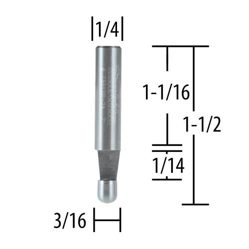 Makita 733128-2A Router Bit, 7° Bevel Trim, 1/4" SH, Solid Carbide