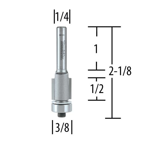 Makita 733128-7A Router Bit 3/8" Flush 1/2" Cut, 1/4" SH, C.T.