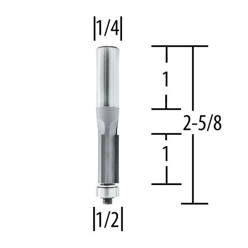 Makita 733129-3A Router Bit 1/2" Flush 1" Cut, 3 Flute, 1/4" SH, C.T.