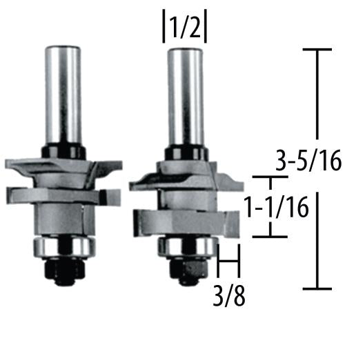 Makita 733337-A Router Bit Stile and Rail, Bead, 2 Flute, 1/2" SH, C.T.