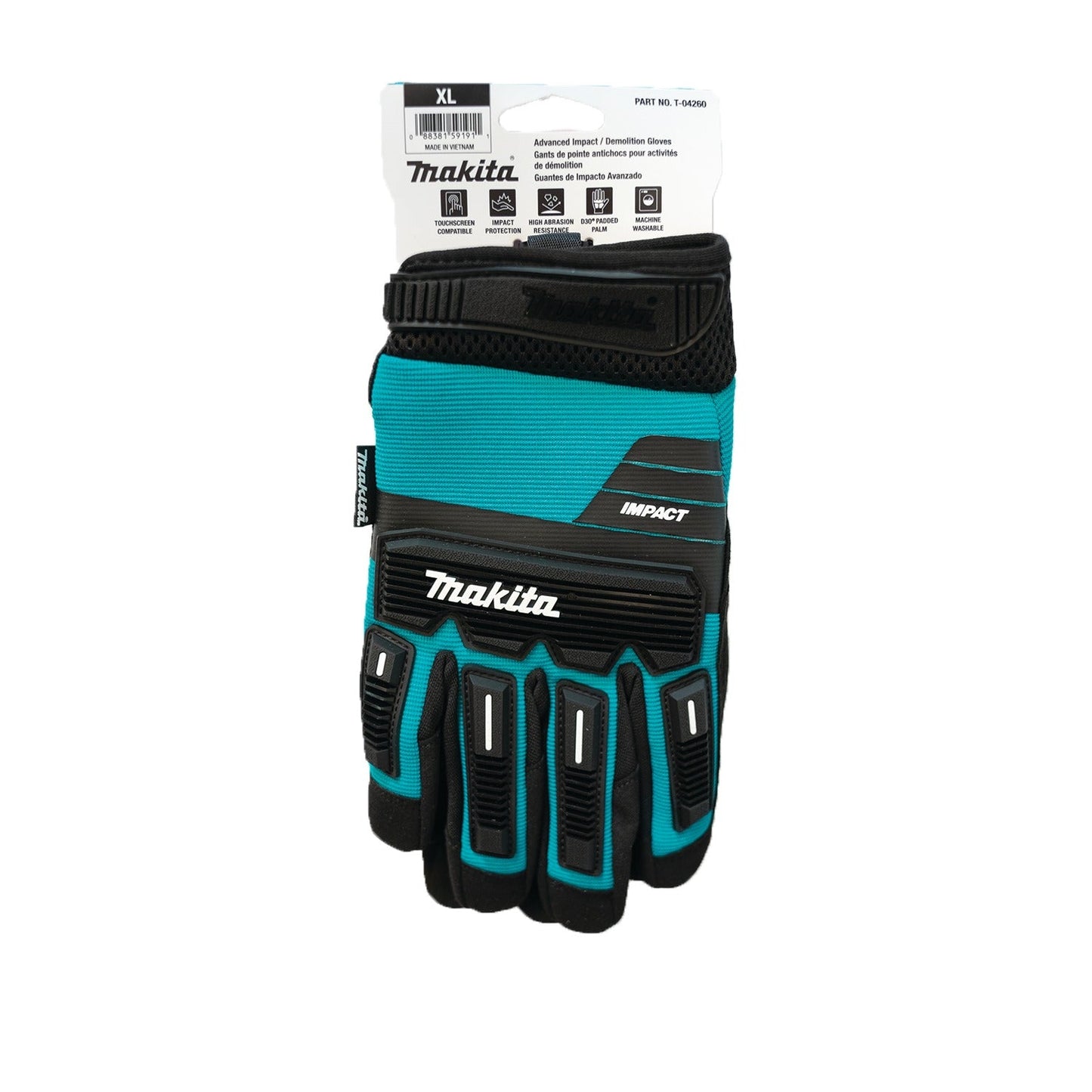 Makita T-04260 Advanced Impact Demolition Gloves (X‘Large)