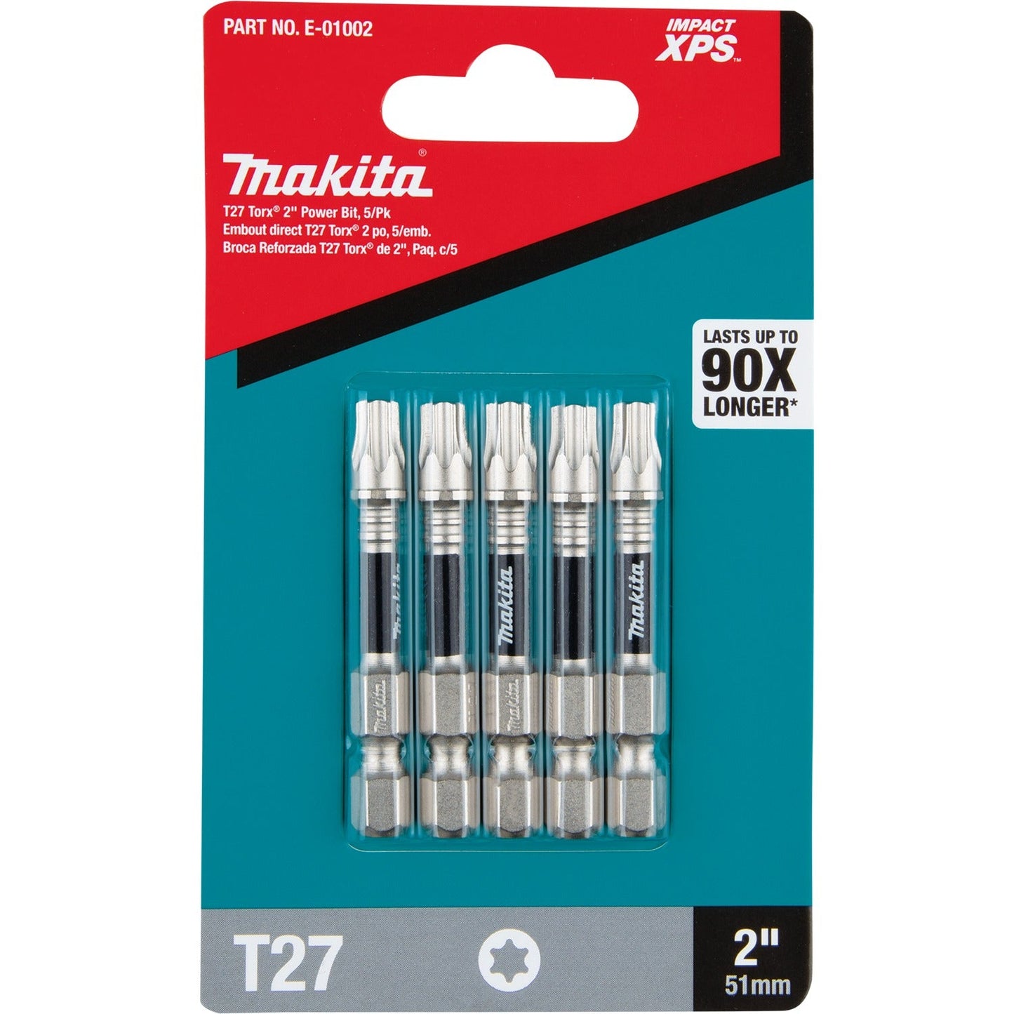 Makita E-01002 Impact Xps® T27 Torx 2" Power Bit, 5/Pk