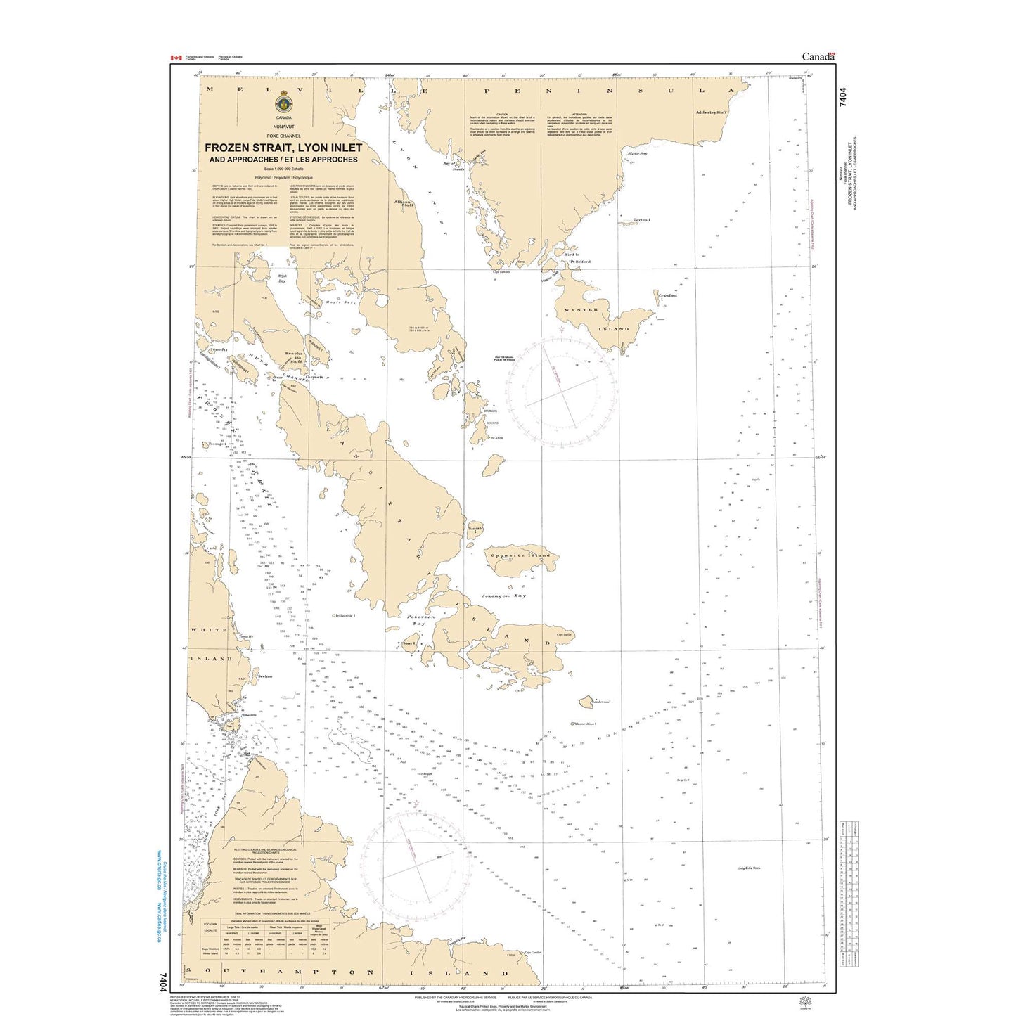 Paradise Clay CAN7404 CHS Chart Frozen Strait, Lyon Inlet and Approaches