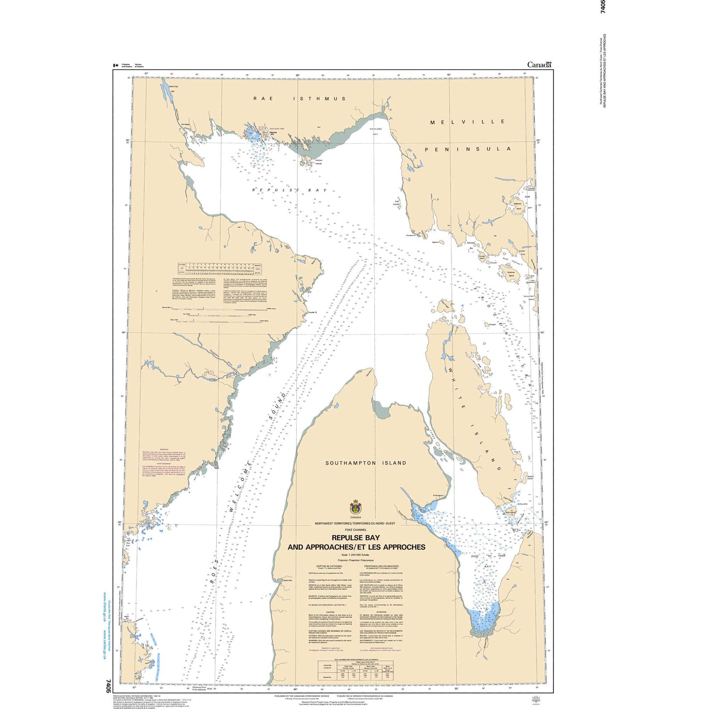 Paradise Clay CAN7405 CHS Chart Repulse Bay and Approaches/ Et Les Approches