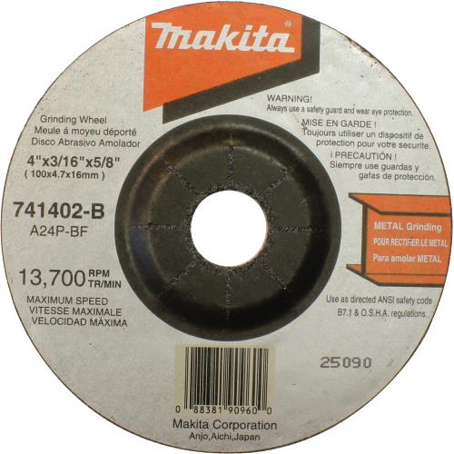 Makita 741402-B-25 4" x 3/16" x 5/8" Grinding Wheel, 24 Grit, 25/pk