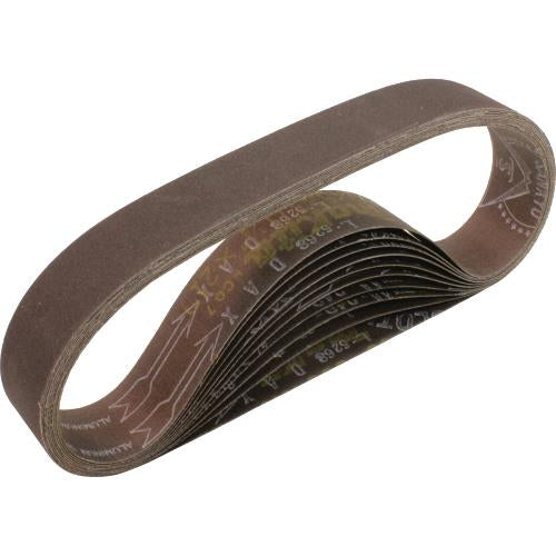 Makita 742303-3 1‘1/8" x 21" Abrasive Belt, 80 Grit, 10/pk