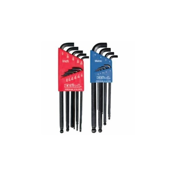 EKLIND TOOL 13122 Ball-Hex-L Key Set Stubby 13 Pc Inch & 9 Pc Mm