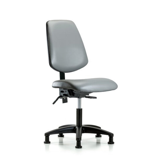 Blue Ridge Ergonomics VDHCH-MB-RG-T0-A0-RG-8840 Rutledge Vinyl Chair - Desk Height with Medium Back & Stationary Glides in Sterling Supernova™ Vinyl